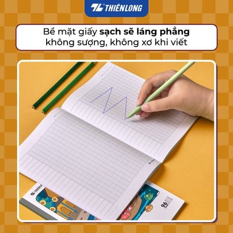 Tập học sinh dán gáy 96 trang 4 ô ly ngang 2mm 70 gsm Thiên Long Buddies Travel NB-152 - Mẫu ngẫu nhiên