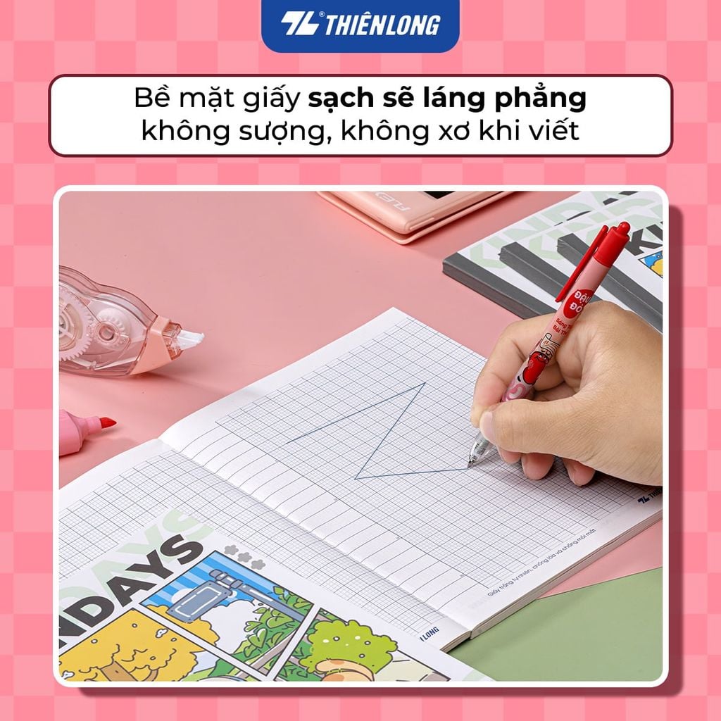 Tập học sinh 96 trang 4 ôly vuông 100 gsm Thiên Long KINDAYS - Mẫu ngẫu nhiên