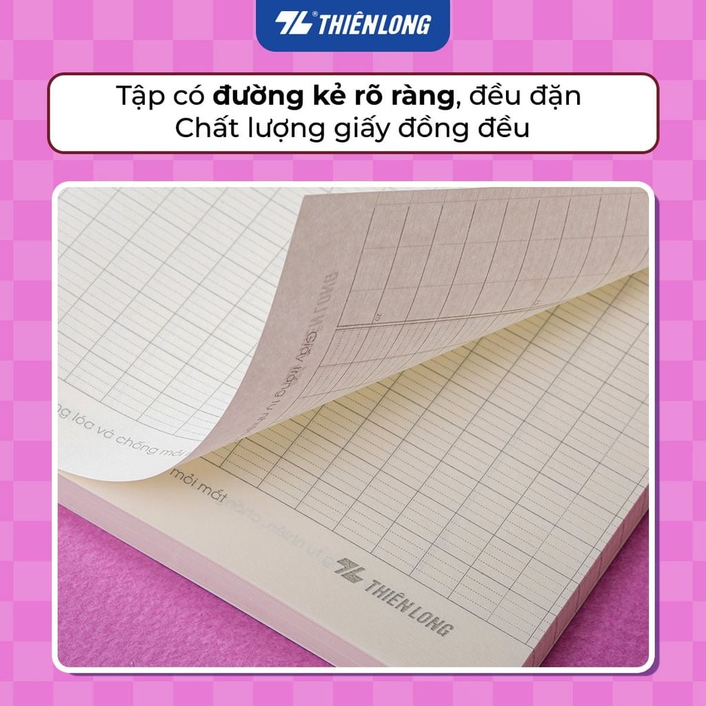 Tập học sinh chống lóa 4 ô ly ngang 2mm 200 trang 70 gsm Thiên Long Joyee NB-147