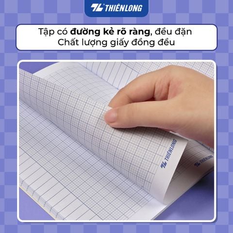 Combo 5 Tập học sinh Thiên Long PeTiTe 96 trang 4 ô Ly vuông 2mm 80 gsm TP-NB053 – Mẫu ngẫu nhiên