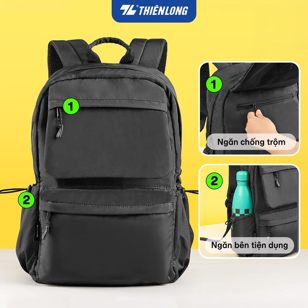 Cặp - Balo Thiên Long ShieldPack BP-040 – Chống trộm, siêu nhẹ 460g, chống sốc laptop 14 inch