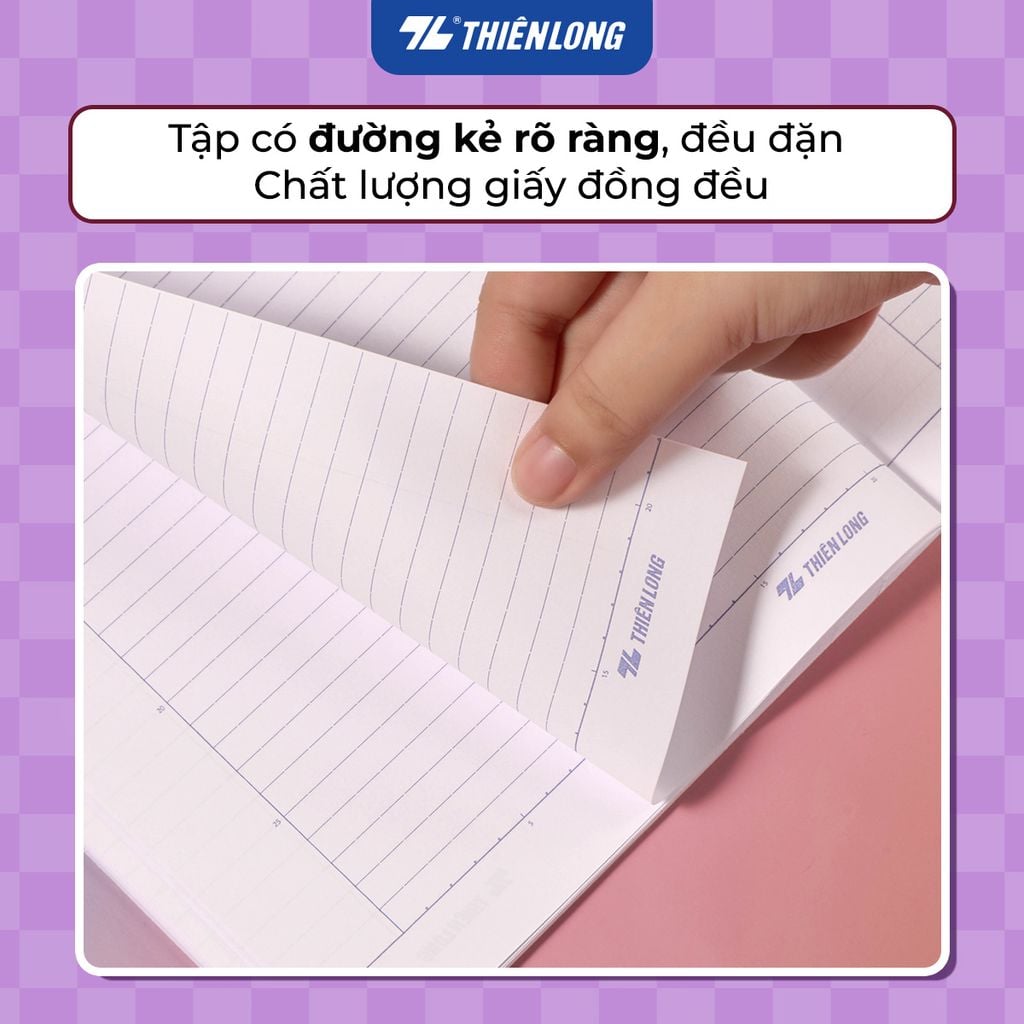 Tập dán gáy 120 trang kẻ ngang 7mm 70 gsm Thiên Long Buddies Travel NB-151