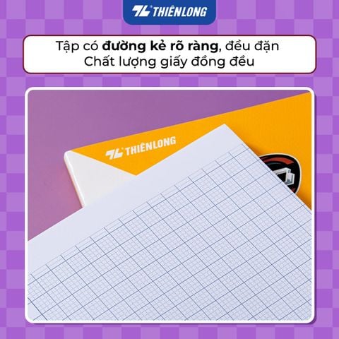 Tập học sinh 4 ô ly 2mm 200 trang 80 gsm Thiên Long NB-135 - Mẫu ngẫu nhiên
