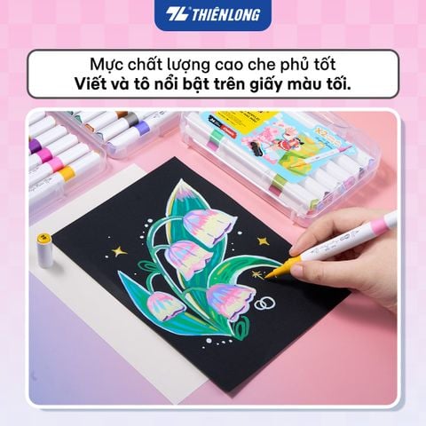 Bộ Bút Hai Đầu 12/24/48 Màu Acrylic Markers Thiên Long Colokit  - Cây 2 màu