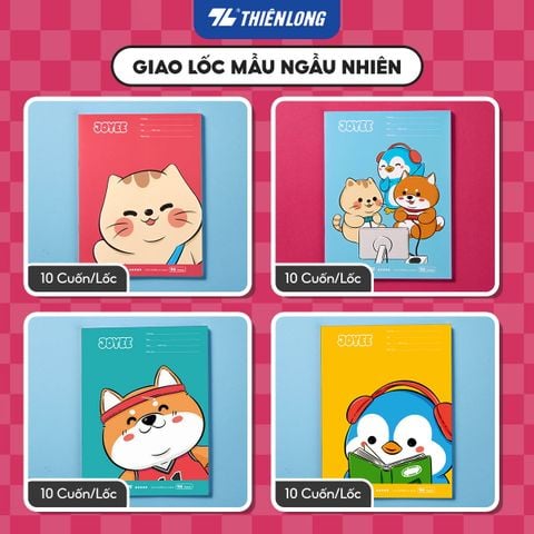 Combo 10 Tập học sinh Thiên Long Joyee 96 trang 4 ô ly vuông 2mm 100 gsm TP-NB061 - Mẫu ngẫu nhiên