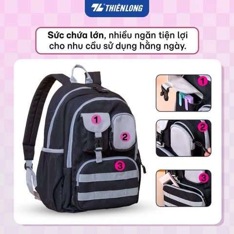 Cặp - Balo học sinh Thiên Long Charmie BP-039 – Siêu nhẹ, chống sốc laptop 14 inch