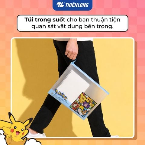 Túi tài liệu A4 khóa zip Thiên Long Pokémon CBF-009/PKM
