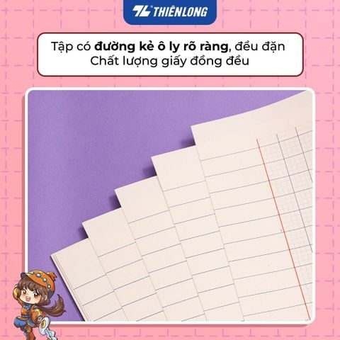 Combo 5/10 Tập học sinh chống lóa 96 trang 4 ô ly vuông 2mm 100gsm Thiên Long NB-117/AK - Akooland thế giới học cụ thần kỳ - Mẫu ngẫu nhiên