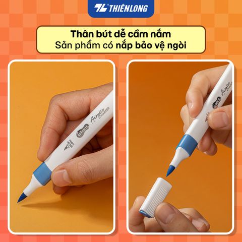 Bộ Bút 14/28 Màu Acrylic Markers Thiên Long Colokit - Tặng 02 màu Metallic