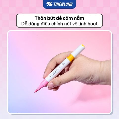 Bộ Bút Hai Đầu 12/24/48 Màu Acrylic Markers Thiên Long Colokit  - Cây 2 màu