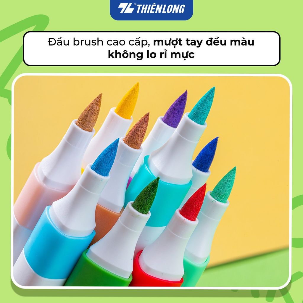 [Tặng 2/4/6 màu] Acrylic Markers/ Bút sơn/ Bút lông 12/24/36 màu ThiênLong Colokit - Màu sắc tươi sáng, Không thấm qua mặt giấy