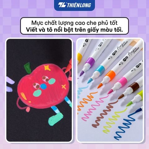Bộ Bút 48/60 Màu Acrylic Thiên Long Colokit Acrylic Markers