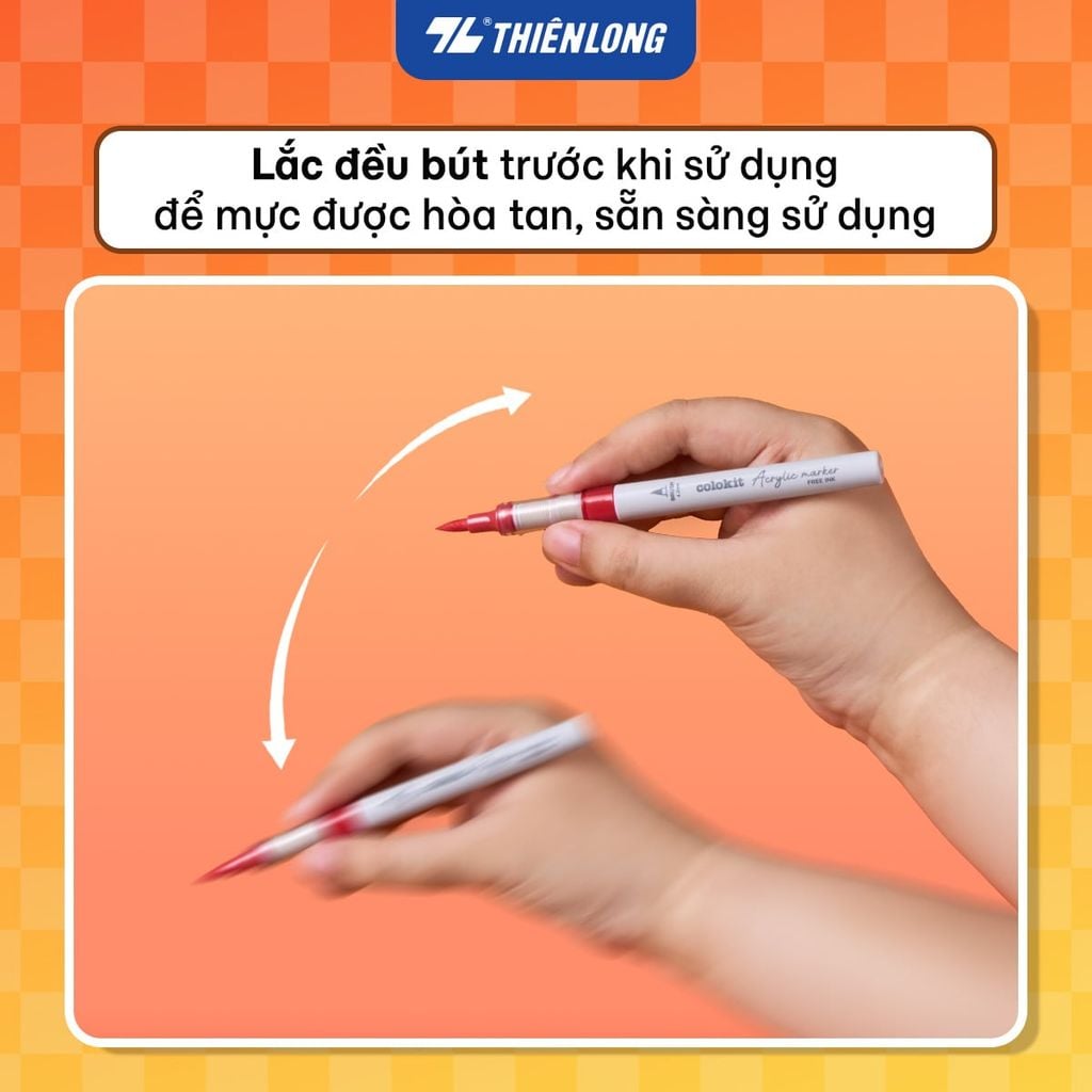 Acrylic Markers Bút sơn/ Bút lông 6/12/24 màu ThiênLong Colokit - Màu sắc tươi sáng, Mượt tay đều màu