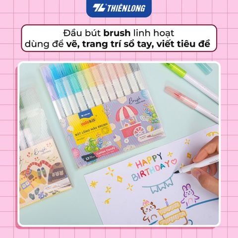 Bút lông 5 màu Cherry Blossom Morandi đầu Brush Thiên Long Colokit FP-C022