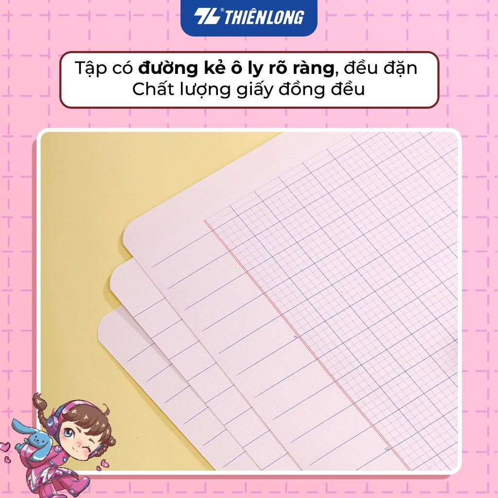 Combo 5/10 Tập học sinh chống lóa 48 trang 4 ô ly vuông 2.5mm 100gsm Thiên Long NB-115/AK - Akooland thế giới học cụ thần kỳ - Mẫu ngẫu nhiên