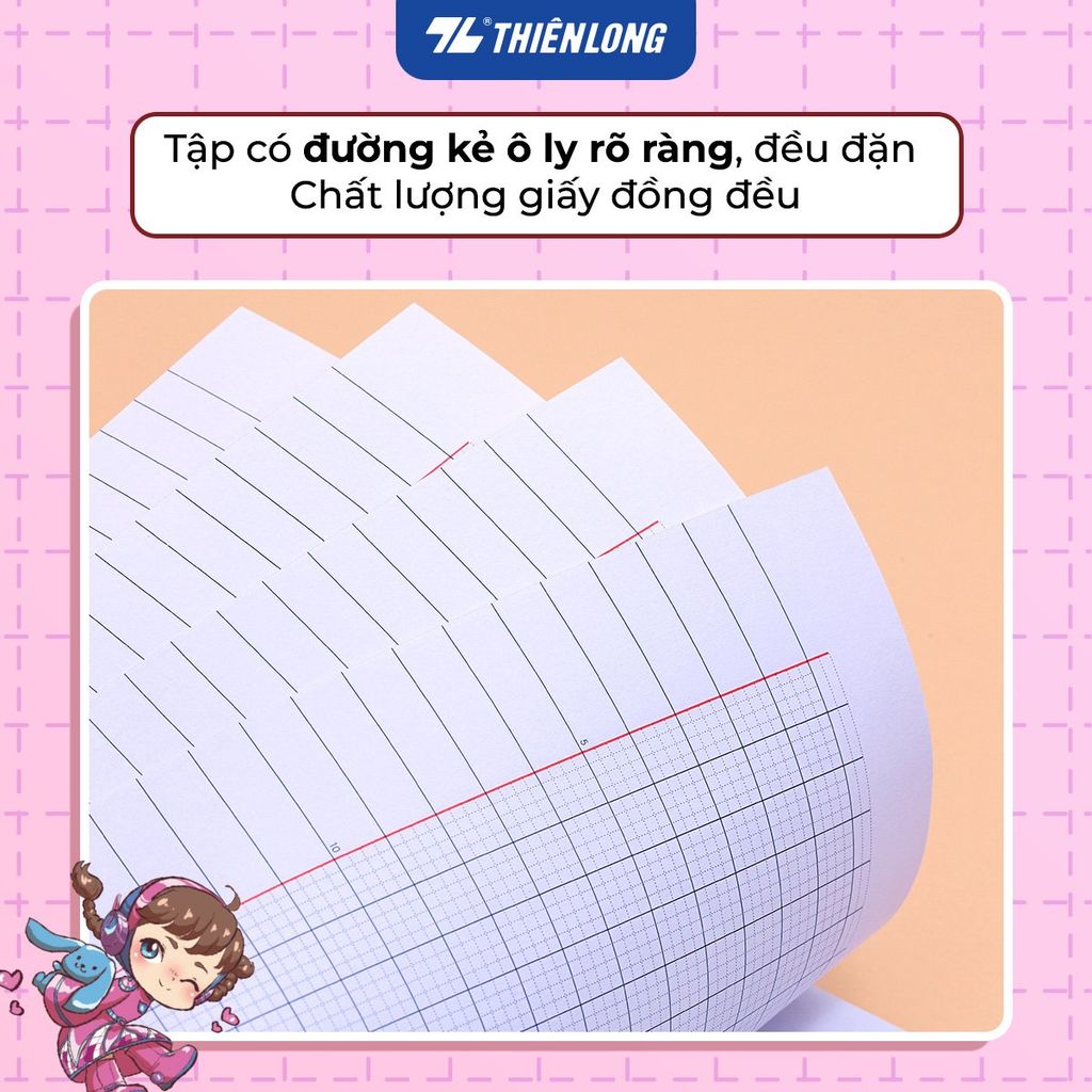 Combo 5/10 Tập học sinh chống lem 96 trang 4 ô ly vuông 2mm 120gsm Thiên Long NB-121/AK - Akooland thế giới học cụ thần kỳ - Mẫu ngẫu nhiên