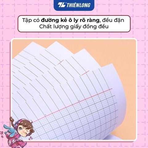 Combo 5/10 Tập học sinh chống lem 96 trang 4 ô ly vuông 2mm 120gsm Thiên Long NB-121/AK - Akooland thế giới học cụ thần kỳ - Mẫu ngẫu nhiên