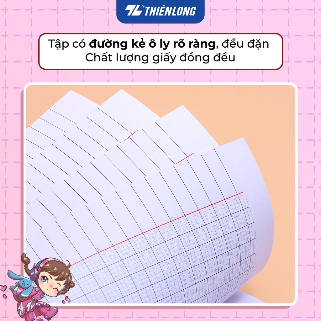 Tập học sinh chống lem 96 trang 4 ô ly vuông 2mm 120gsm Thiên Long NB-121/AK - Akooland thế giới học cụ thần kỳ - Mẫu ngẫu nhiên