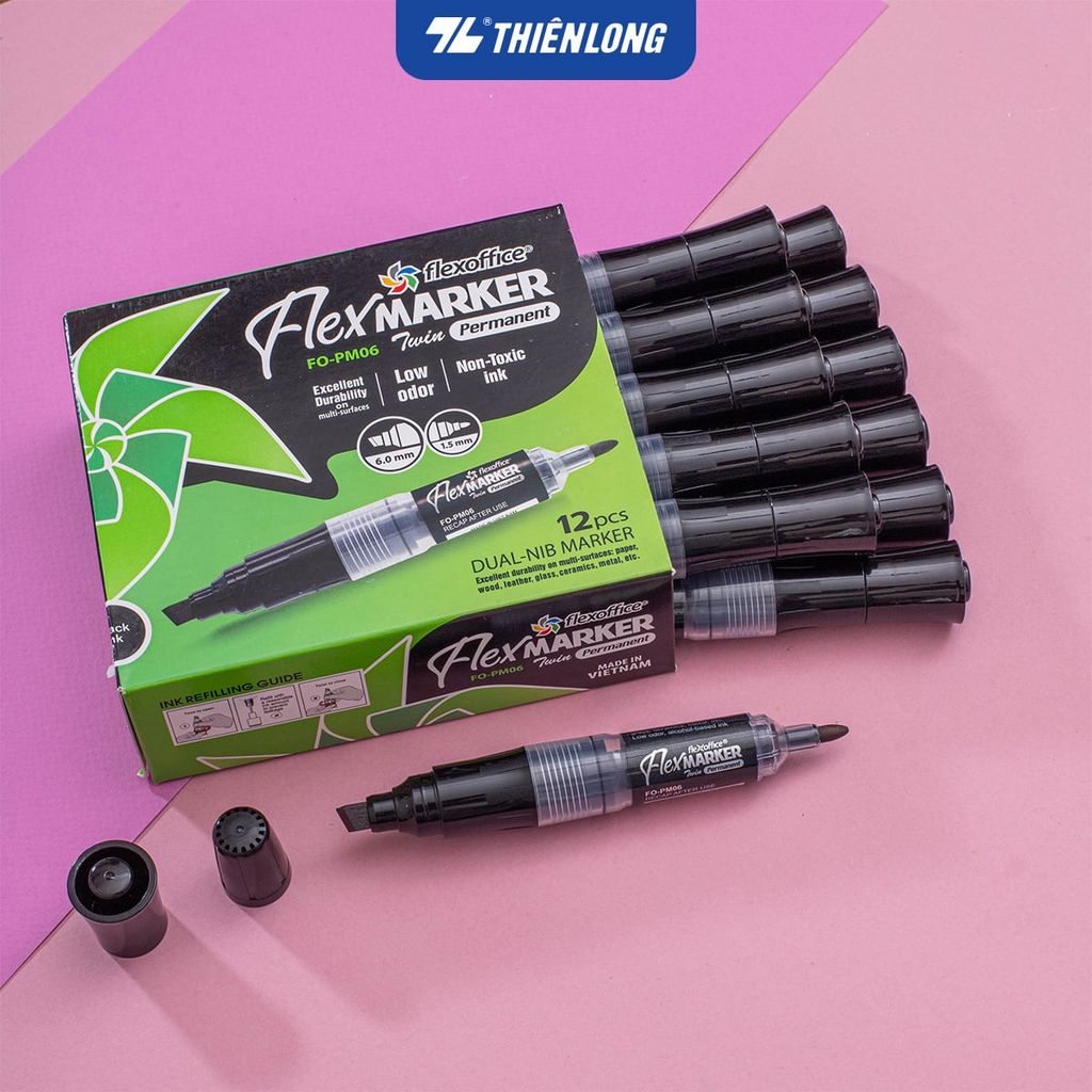 Combo Bút lông dầu Flexoffice Flex Marker FO-PM06/XK - Hàng xuất khẩu