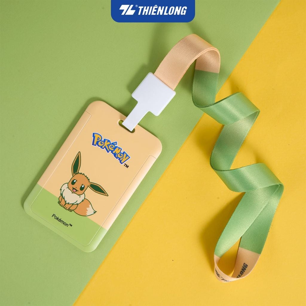 Bộ dây đeo thẻ Thiên Long Pokémon – ID card holder nắp trượt ABS cao cấp