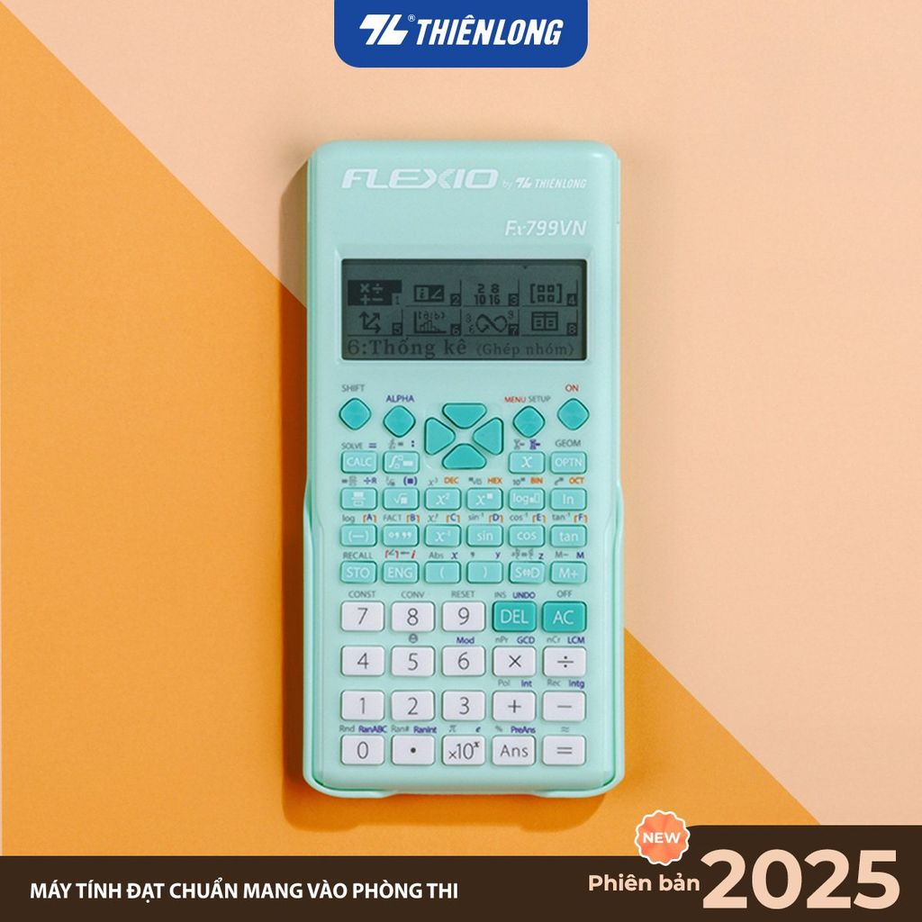 Máy tính khoa học Thiên Long Flexio Fx799VN, 4 màu pastel mới, bảo hành 7 năm, 1 đổi 1 trong 1 năm đầu