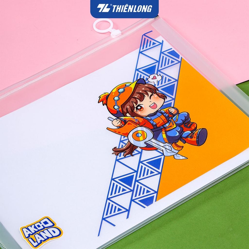 Túi Zip Thiên Long - Túi đựng tài liệu A4 CBF-005/AK - Phiên bản Akooland