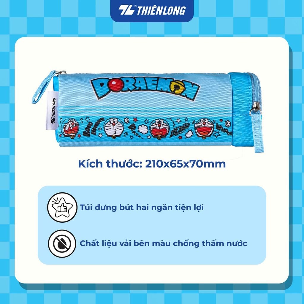 Túi - Bóp viết Thiên Long Doraemon PCA-023/DO Hộp bút dây kéo