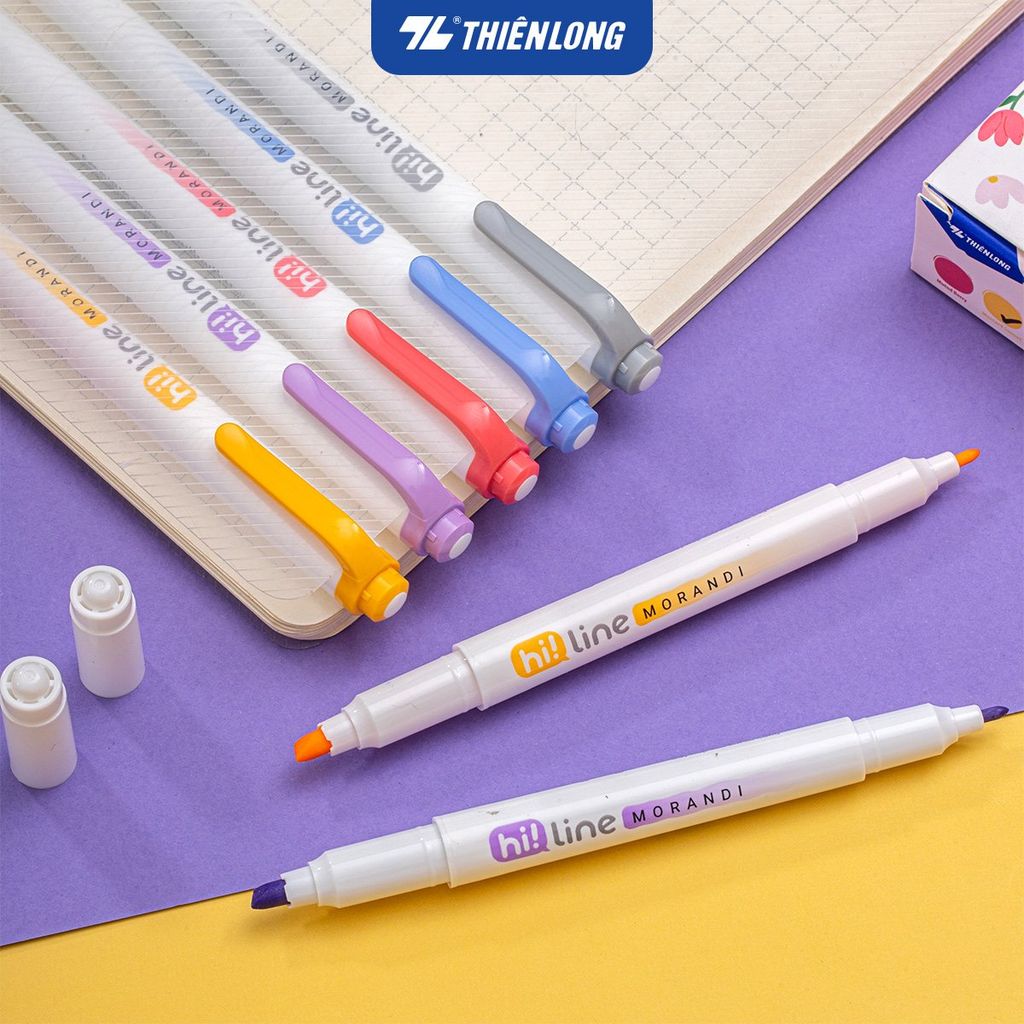 Bút dạ quang màu Morandi Hi! Line Thiên Long HL-024 - Công nghệ chống khô mực