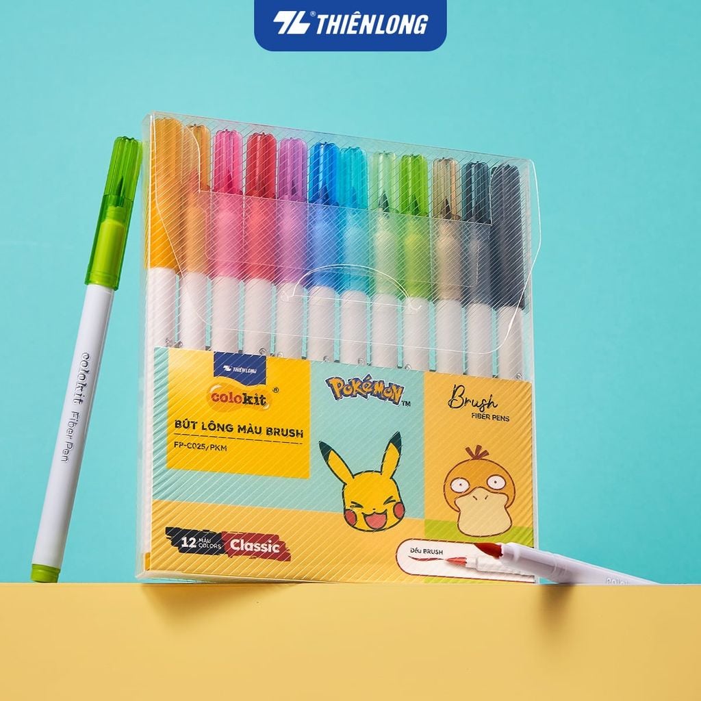 Bút lông 12/24 màu Brush Thiên Long Colokit Classic – Phiên bản Pokémon