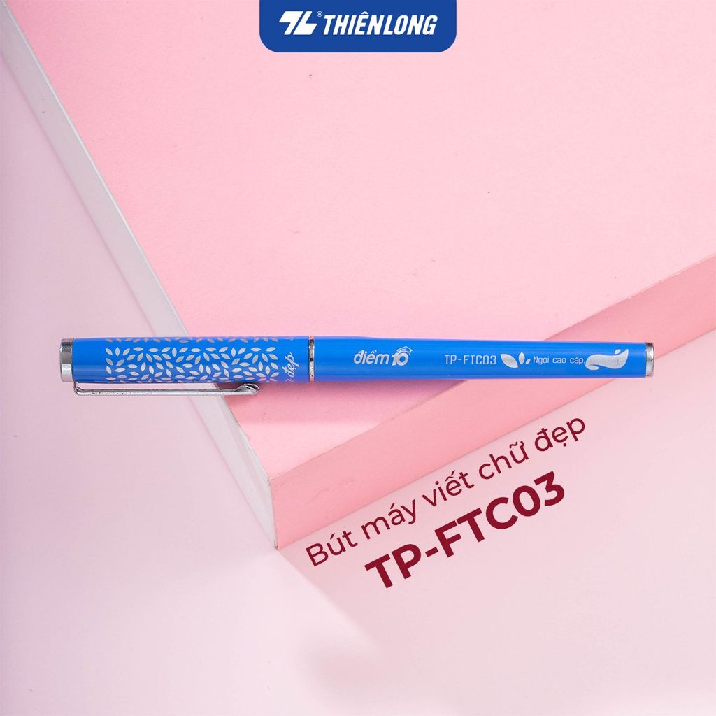 Bút máy luyện viết chữ đẹp Thiên Long, ngòi mài mỏng, thiết kế phù hợp với tay cầm học sinh