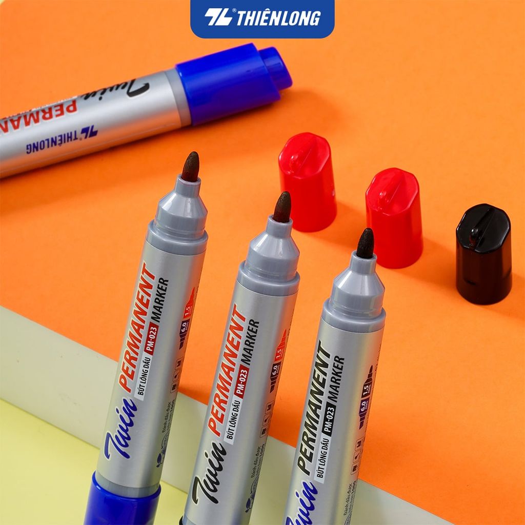 Combo 10 Bút lông dầu 2 đầu mực - Twin Permanent Marker Thiên Long PM-023