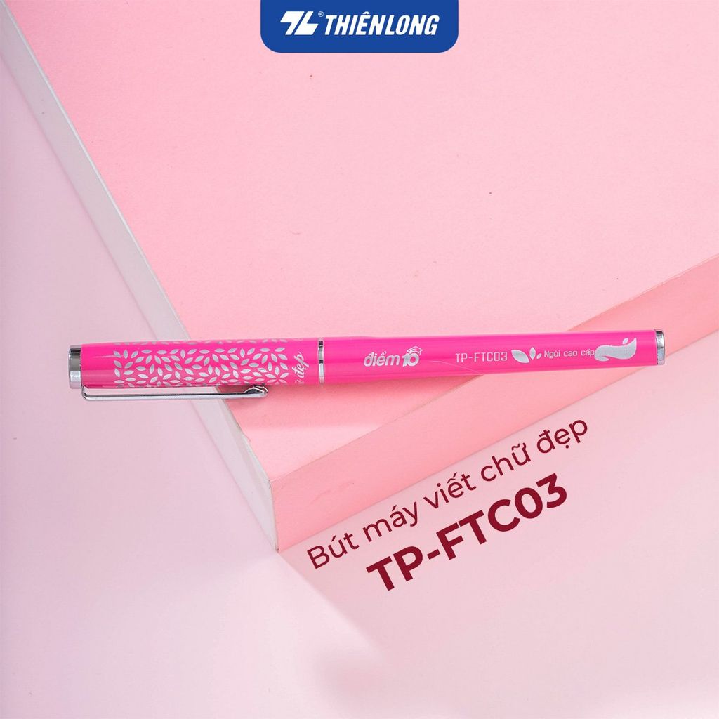 Bút máy luyện viết chữ đẹp Thiên Long, ngòi mài mỏng, thiết kế phù hợp với tay cầm học sinh