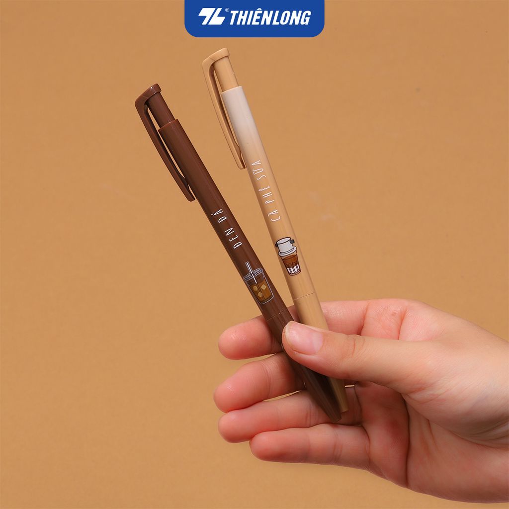 Combo 5/10/20 Bút gel B - Buttersmooth Gel Thiên Long GELB-032 - Premium Tip viết êm, trơn - Mực Xanh - Phiên bản Cà phê - Thân ngẫu nhiên