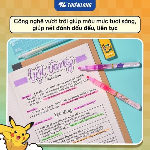Bút dạ quang Thiên Long Free-Ink Pokémon HL-020/PKM