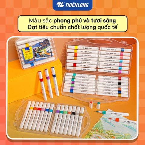Bộ Bút 14/28 Màu Acrylic Markers Thiên Long Colokit - Tặng 02 màu Metallic