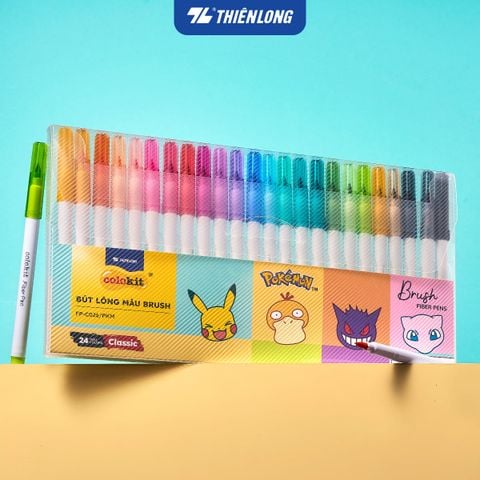 Bút lông 12/24 màu Brush Thiên Long Colokit Classic – Phiên bản Pokémon