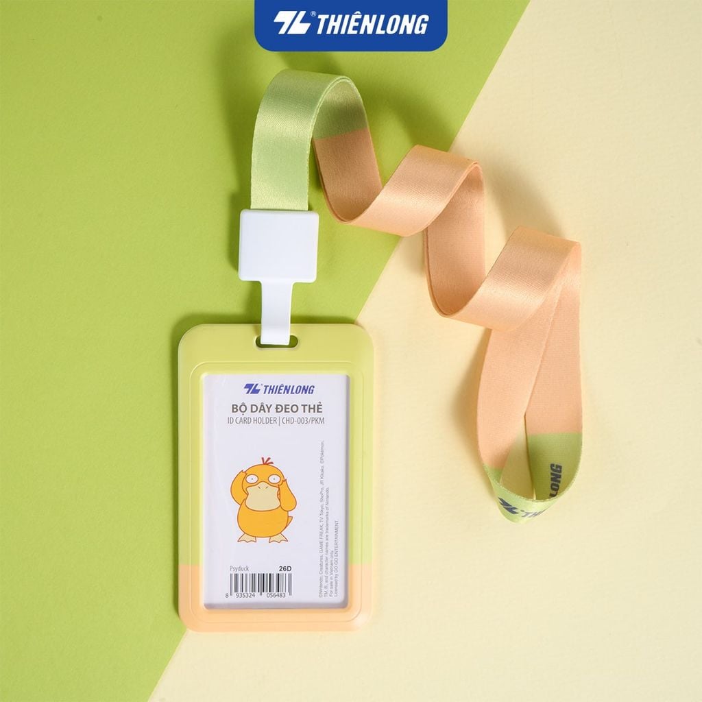 Bộ dây đeo thẻ Thiên Long Pokémon – ID card holder nắp trượt ABS cao cấp