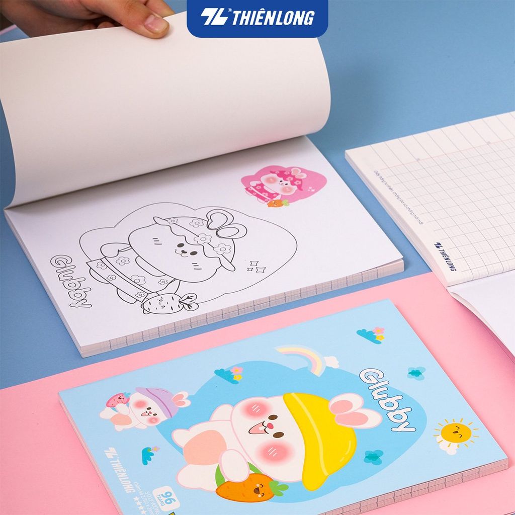 Combo 10 Tập học sinh 96 trang 5 ô ly vuông 2mm chấm kẻ 2/3 100gsm NB-118 Thiên Long - Mẫu ngẫu nhiên