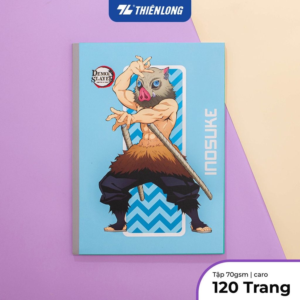 Tập vở Thiên Long 80/120 trang kẻ caro 6mm 70gsm - dành cho học sinh, sinh viên - Phiên bản Demon Slayer