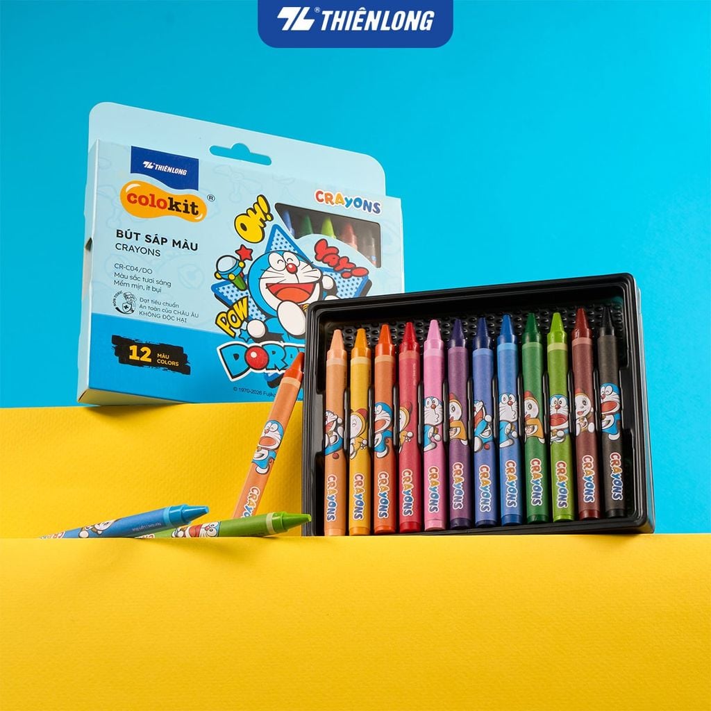 Sáp 16/18 màu Colokit Doraemon CR-C05/DO - Phiên bản 2026