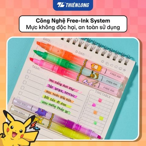 Bộ sưu tập học cụ Thiên Long Pokémon – Set quà tặng hình ảnh Pikachu bản quyền - Mẫu ngẫu nhiên