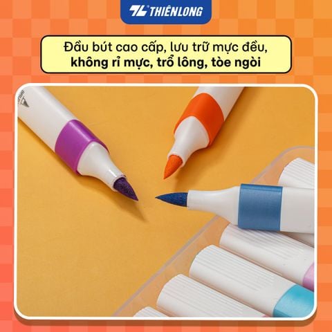Bộ Bút 14/28 Màu Acrylic Markers Thiên Long Colokit - Tặng 02 màu Metallic