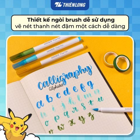 Bút lông 12/24 màu Brush Thiên Long Colokit Classic – Phiên bản Pokémon
