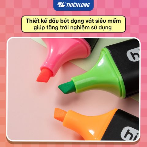 Bút dạ quang Hi!Line Neon Thiên Long HL-029 – Màu sáng nổi bật, không lem mực