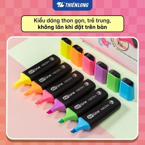 Bút dạ quang Hi!Line Neon Thiên Long HL-029 – Màu sáng nổi bật, không lem mực