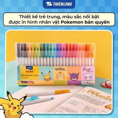 Bút lông 12/24 màu Brush Thiên Long Colokit Classic – Phiên bản Pokémon