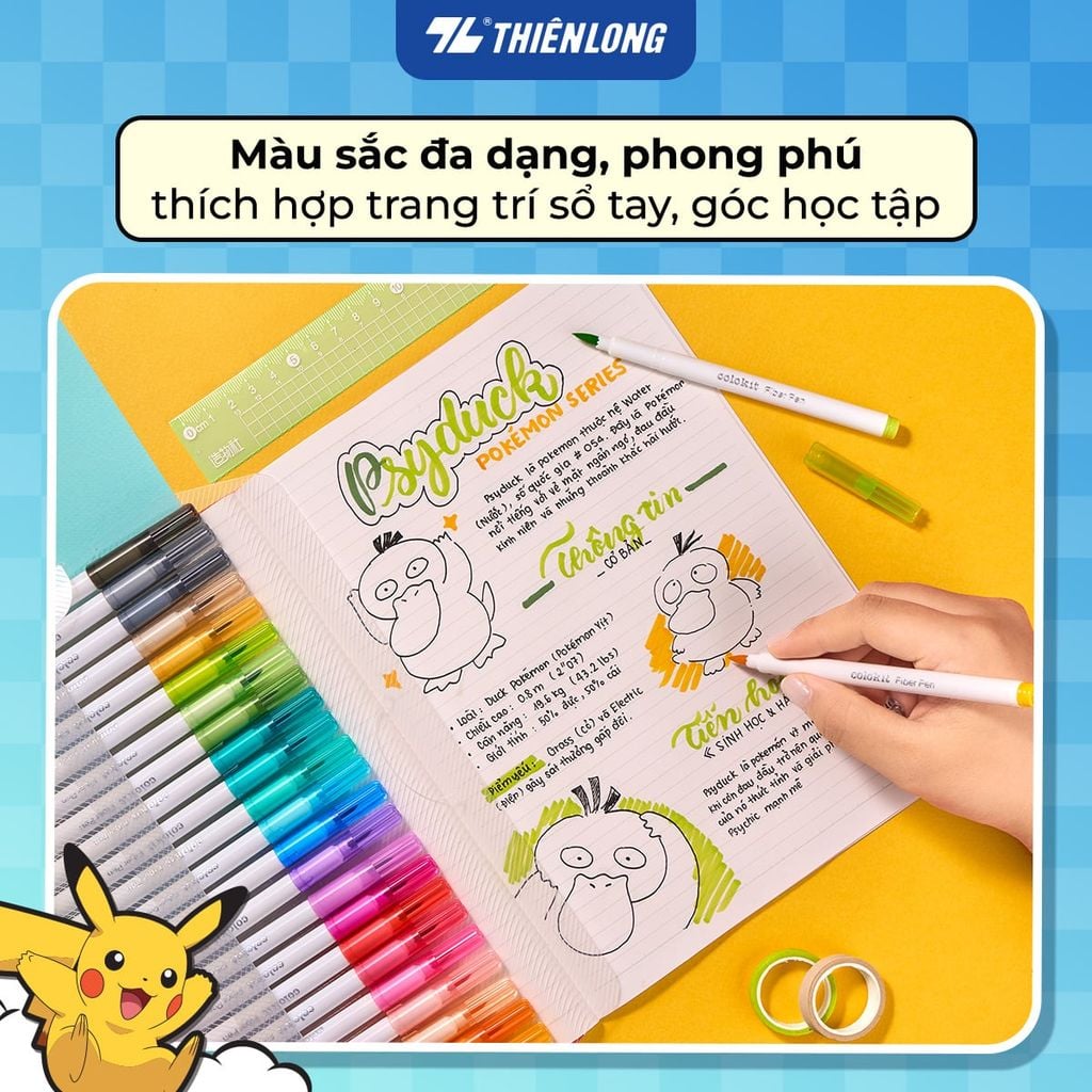 Bút lông 12/24 màu Brush Thiên Long Colokit Classic – Phiên bản Pokémon
