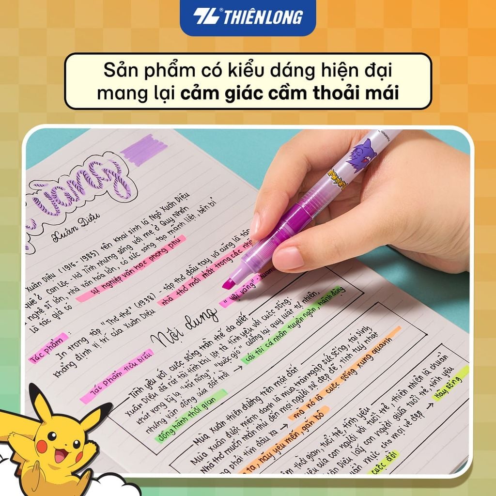 Bút dạ quang Thiên Long Free-Ink Pokémon HL-020/PKM