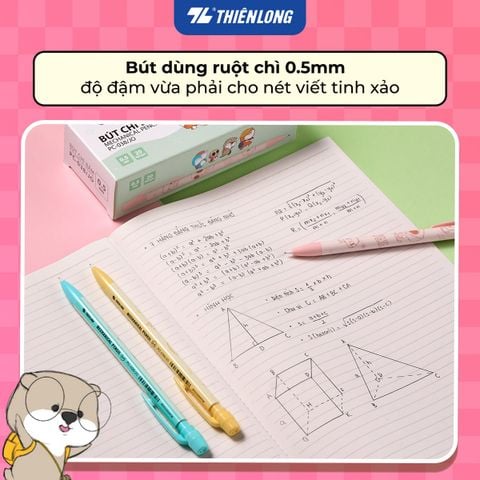 Bút chì bấm Thiên Long Joyee PC-038/JO 0.5mm – Thiết kế dễ Thương, viết mượt - Mẫu ngẫu nhiên