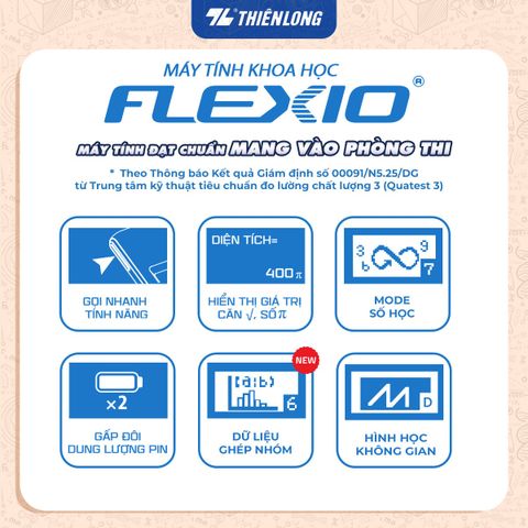 Máy tính khoa học Thiên Long Flexio Fx799VN, 4 màu pastel mới, bảo hành 7 năm, 1 đổi 1 trong 1 năm đầu